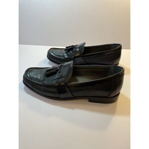 Florsheim Men's 9D Moc Toe Black  Leather Tassel Loafers 18207 Excellent Cond